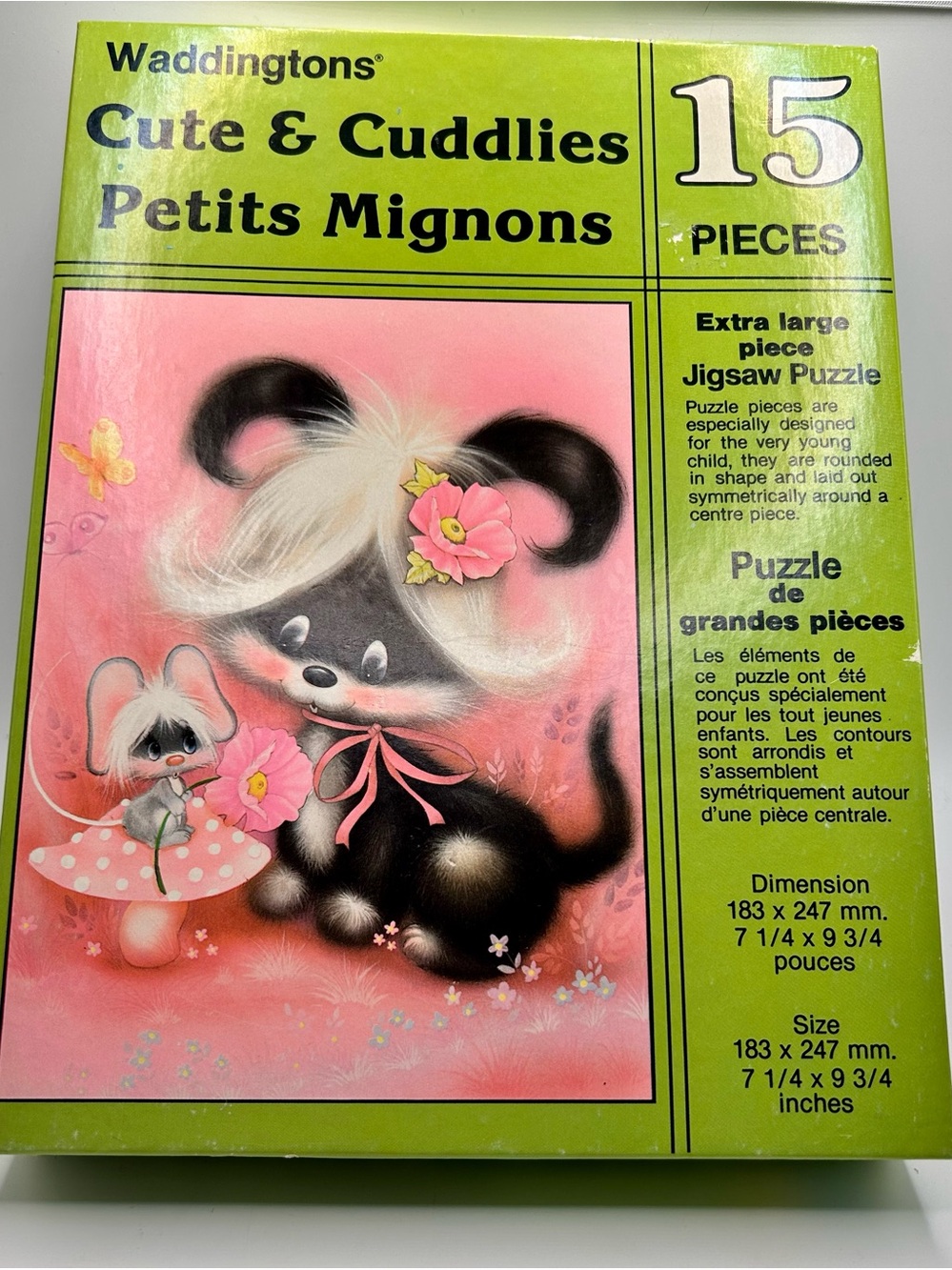 Vintage rare Waddingtons cute & cuddlies 15 piece kids puzzle